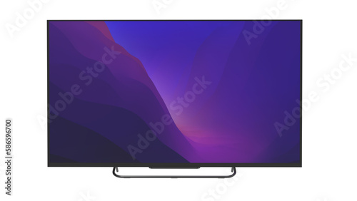 Smart tv front view without shadow 3d render