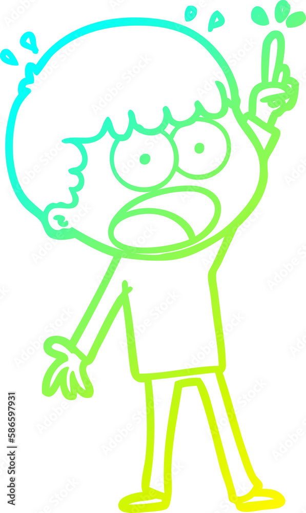 cold gradient line drawing cartoon shocked man cold gradient line drawing cartoon shocked man