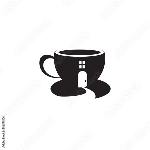 coffee house creative logo design abstract vector illustration