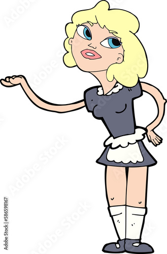 cartoon waitress serving