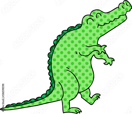 quirky comic book style cartoon crocodile