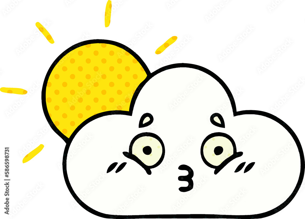 comic book style cartoon sunshine and cloud comic book style cartoon sunshine and cloud