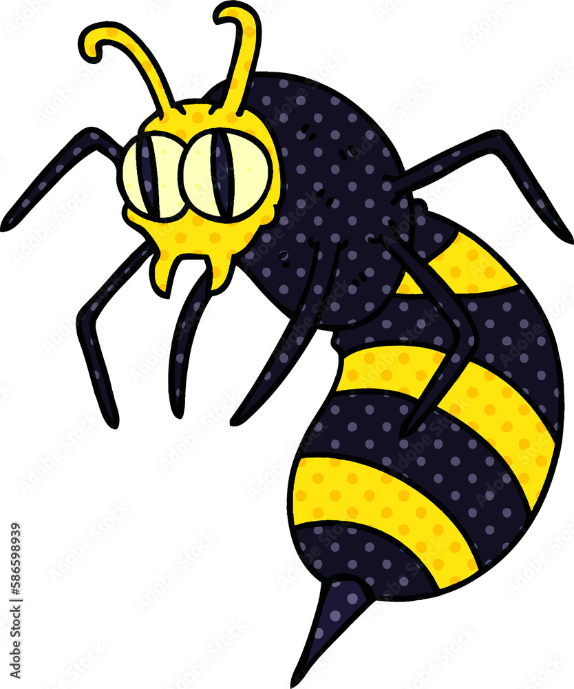 quirky comic book style cartoon wasp quirky comic book style cartoon wasp