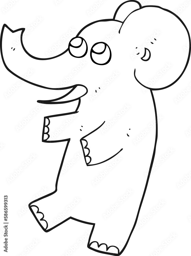 black and white cartoon cute elephant black and white cartoon cute elephant