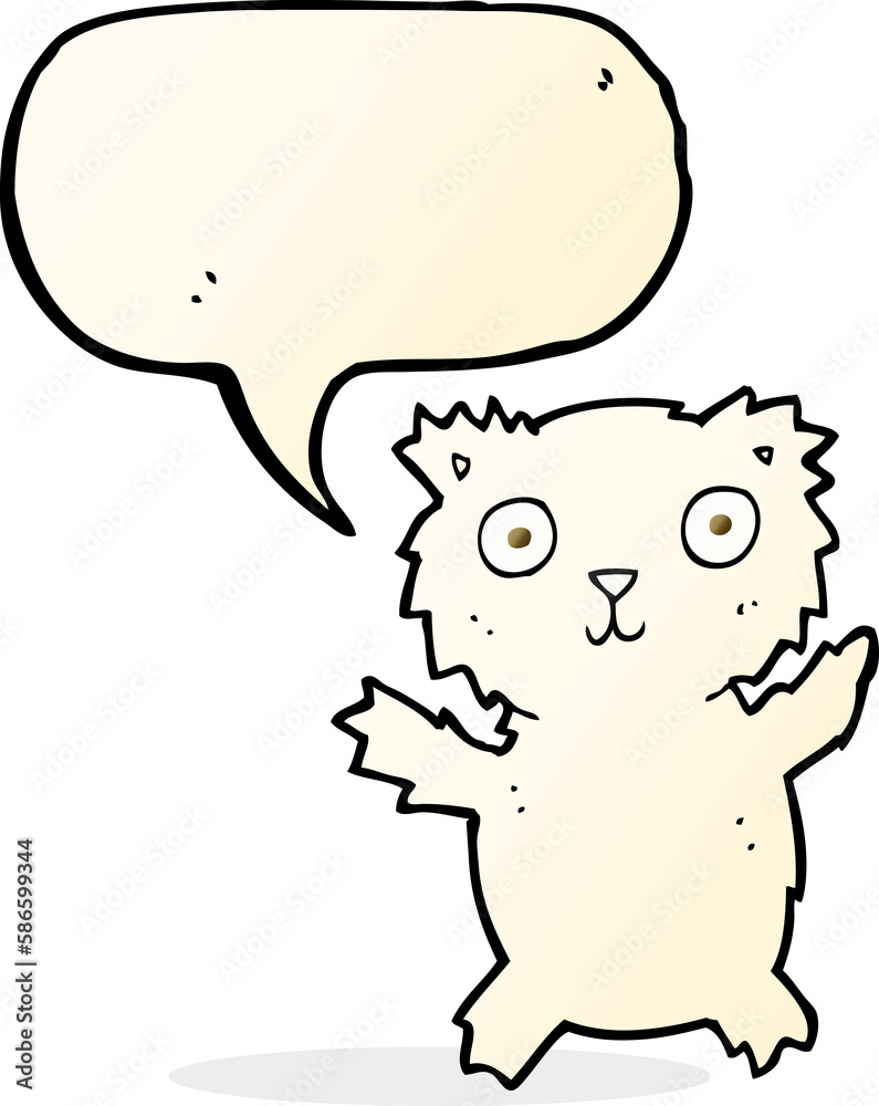 cartoon polar bear with speech bubble cartoon polar bear with speech bubble
