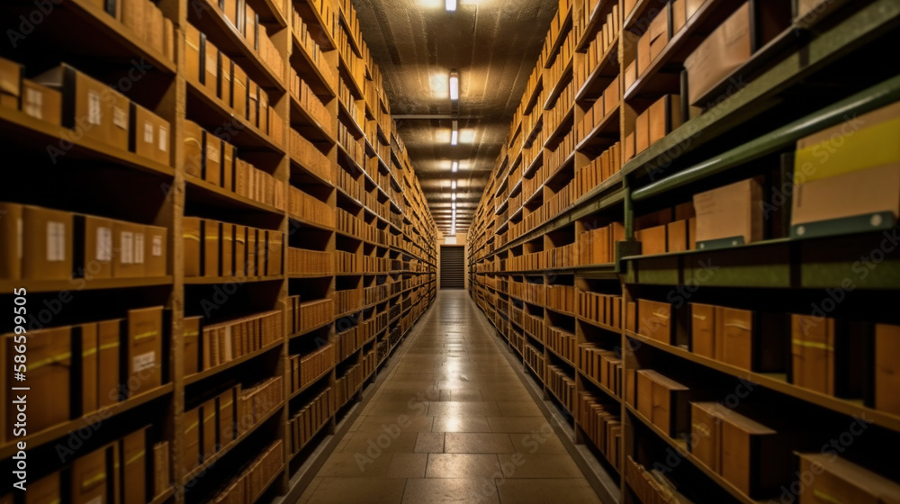 custom made wallpaper toronto digitalUnderground Bunker Storage, A Large Room Full of Supplies for Survival Preparedness, Generative AI