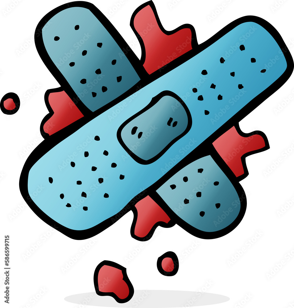 cartoon bloody medical plaster cartoon bloody medical plaster