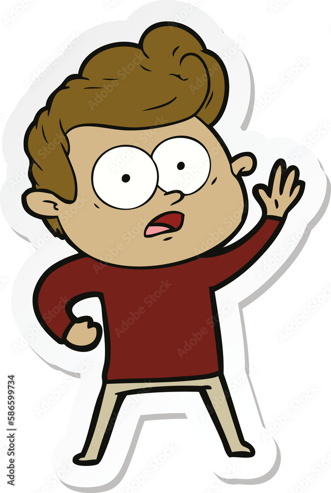 sticker of a cartoon staring man sticker of a cartoon staring man