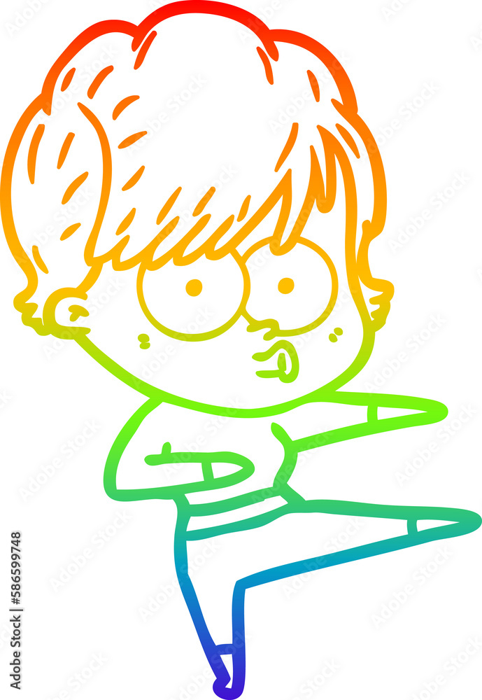 rainbow gradient line drawing cartoon woman rainbow gradient line drawing cartoon woman