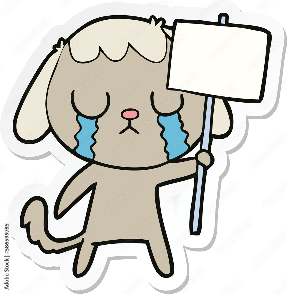 Obraz premium sticker of a cute cartoon dog