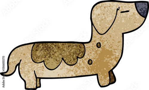 cartoon doodle sausage dog