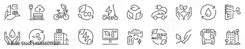 Valokuva Line icons about green city