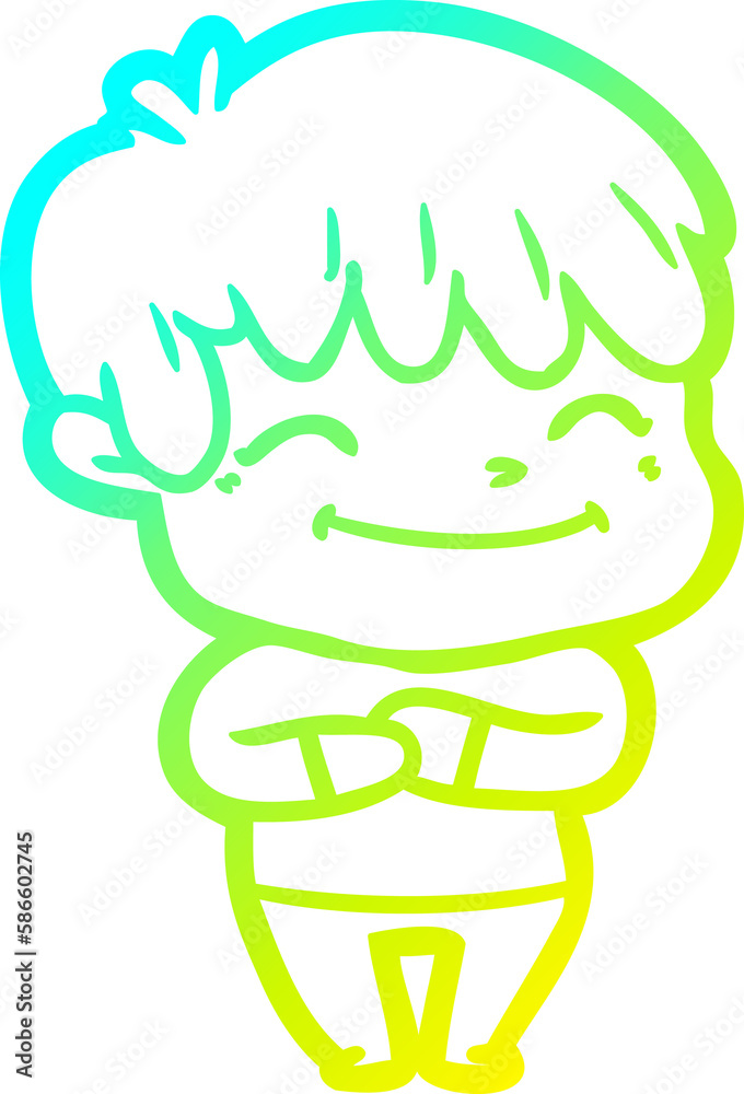 cold gradient line drawing happy cartoon boy cold gradient line drawing happy cartoon boy