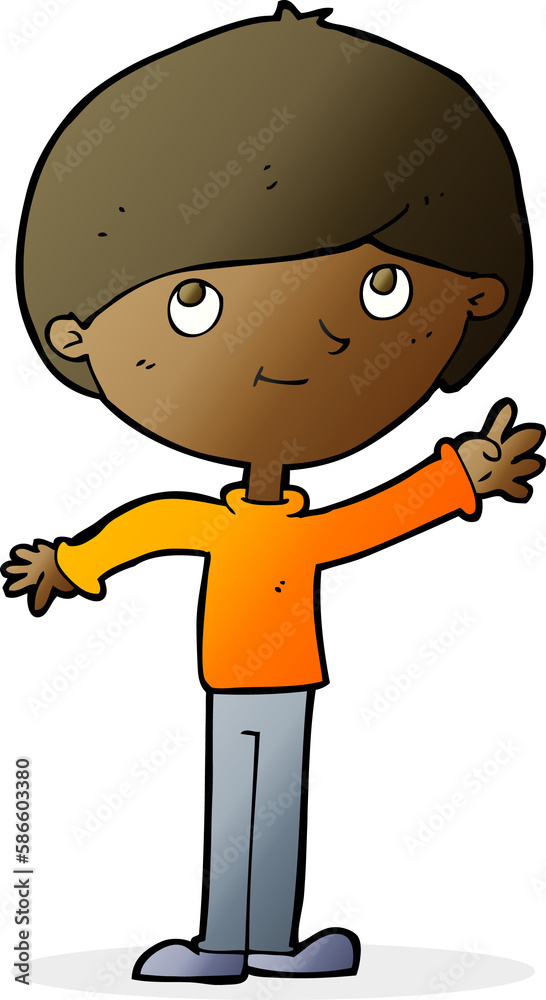 Obraz premium cartoon happy boy