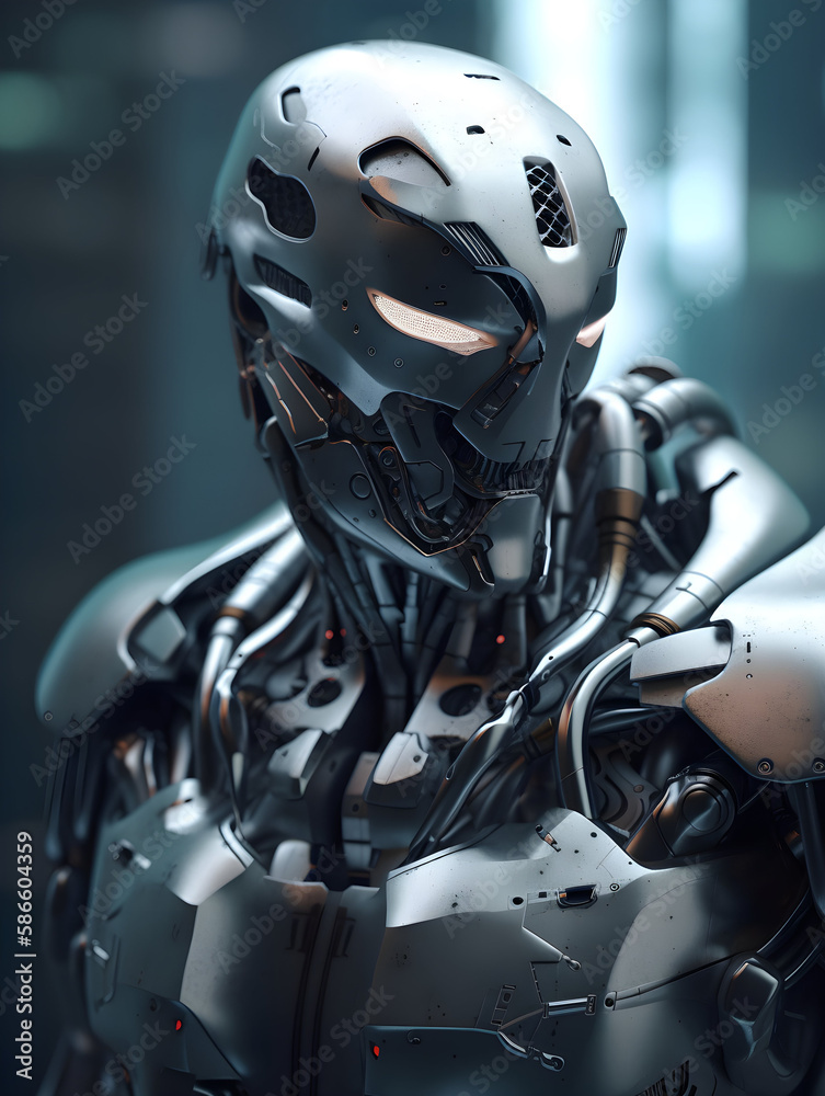 A Humanoid Cyborg Robot Created by Generative AI A Humanoid Cyborg Robot Created by Generative AI