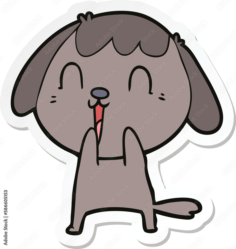 sticker of a cute cartoon dog sticker of a cute cartoon dog