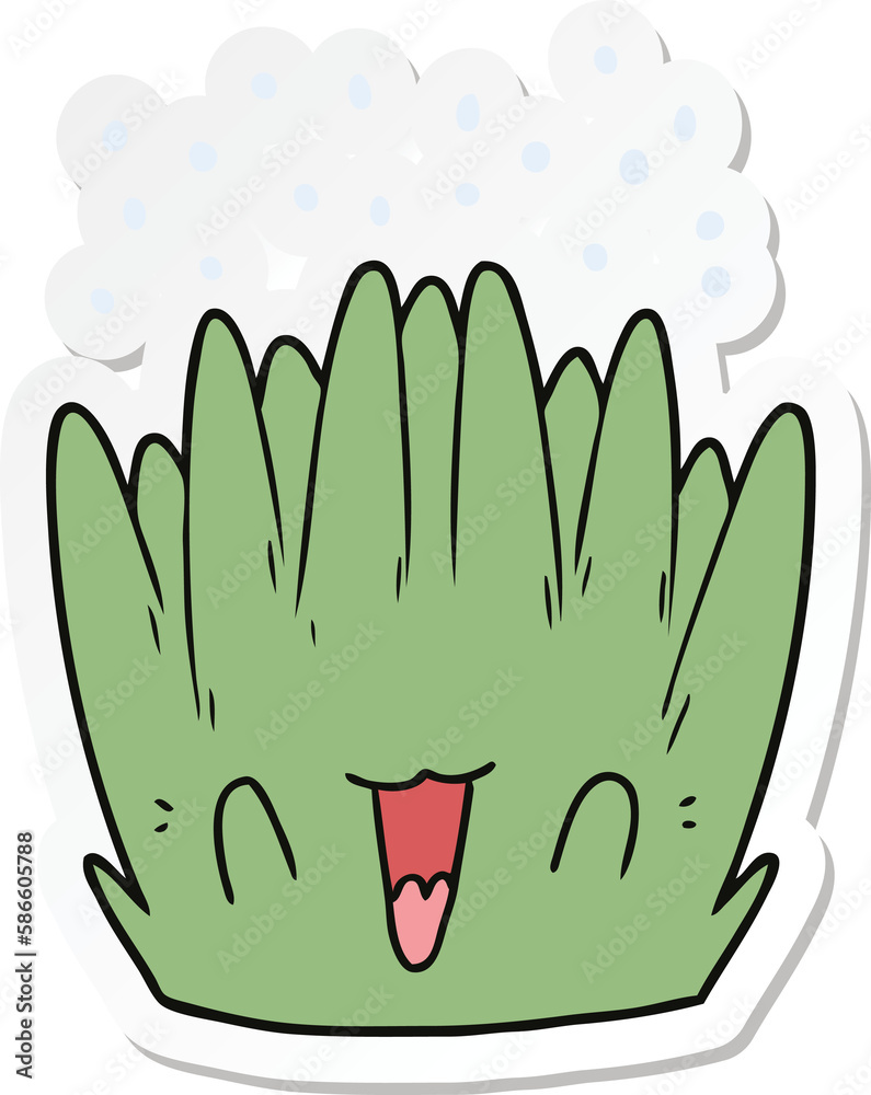 sticker of a cartoon sea plant