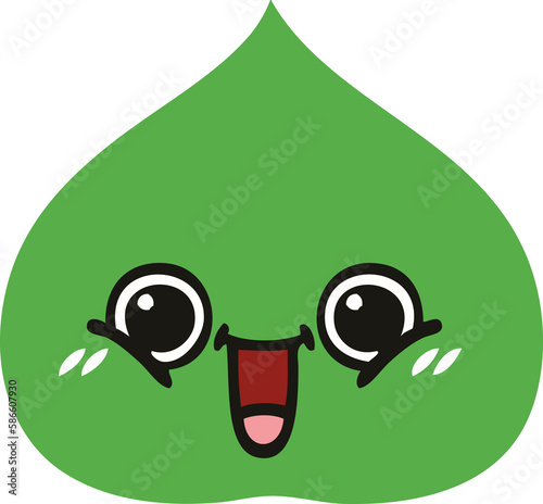 Foto flat color retro cartoon expressional leaf