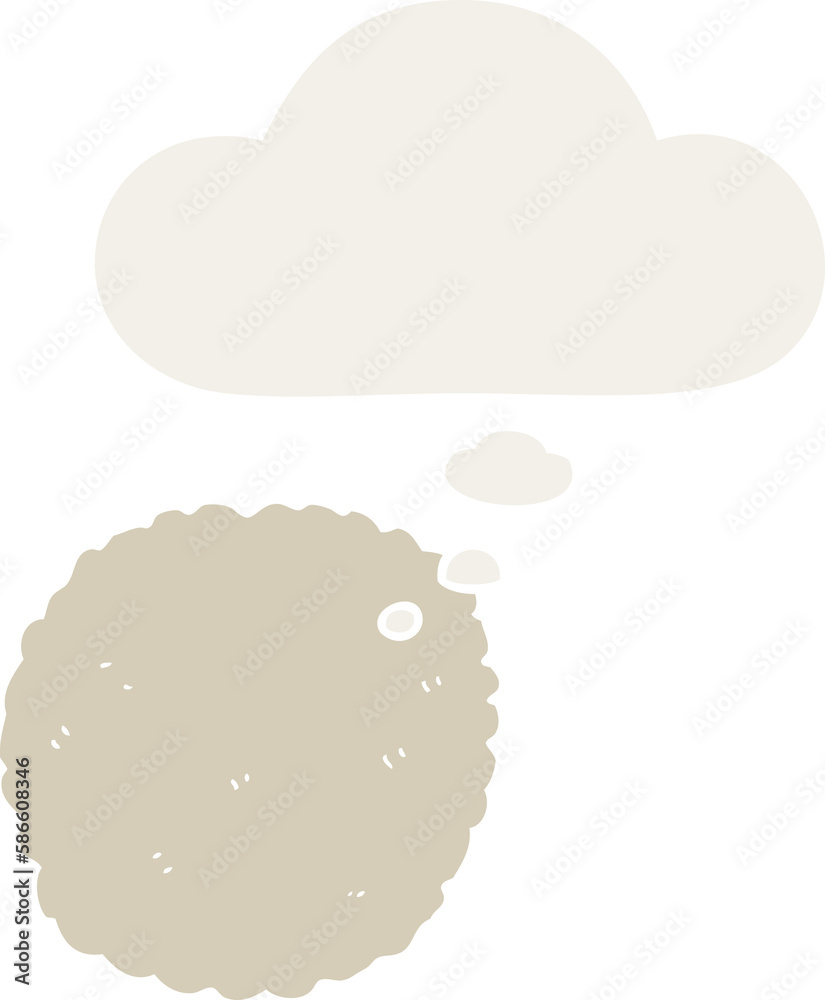 cartoon biscuit and thought bubble in retro style cartoon biscuit and thought bubble in retro style