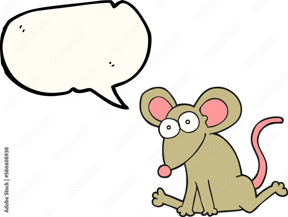 Fototapeta premium speech bubble cartoon mouse
