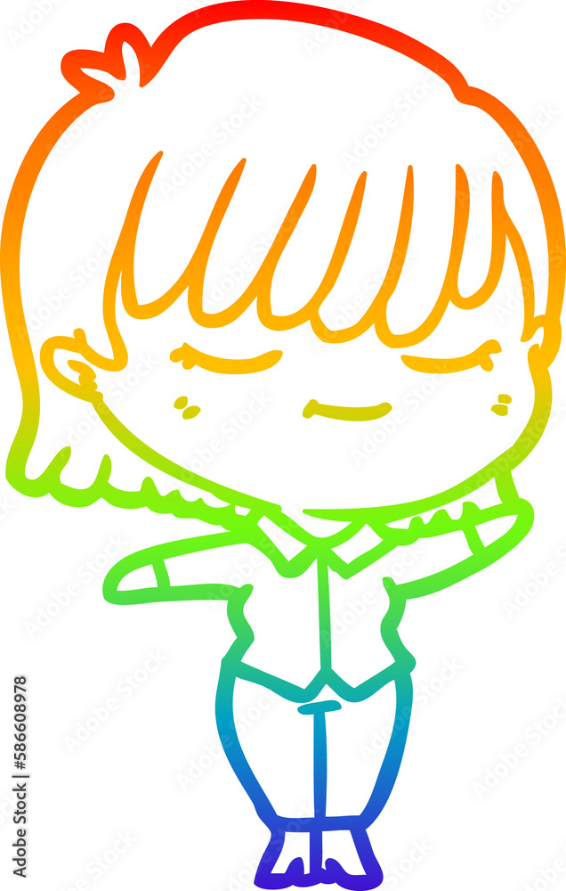 rainbow gradient line drawing cartoon woman rainbow gradient line drawing cartoon woman