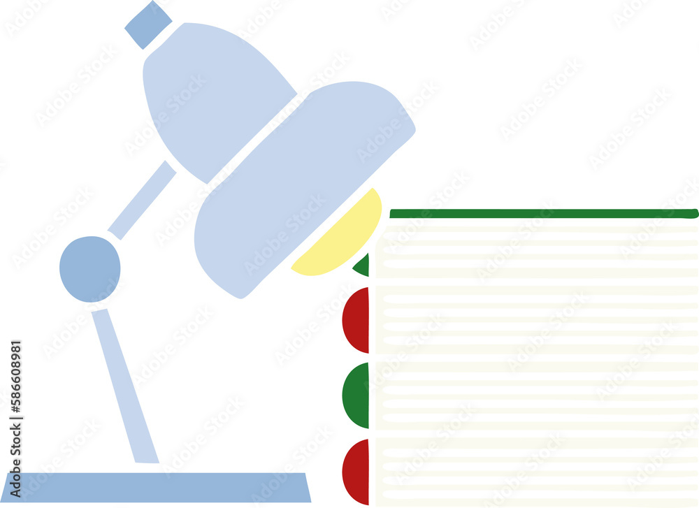 flat color retro cartoon study books and lamp flat color retro cartoon study books and lamp