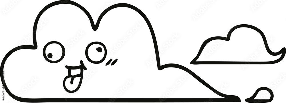 line drawing cartoon clouds