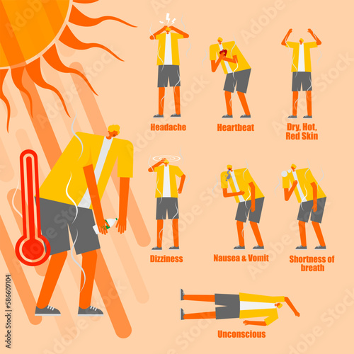 Character design for heatstroke syndrome.