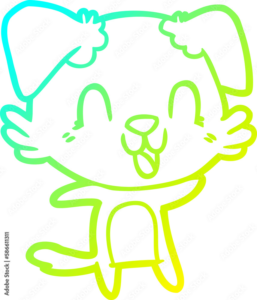 cold gradient line drawing laughing cartoon dog cold gradient line drawing laughing cartoon dog