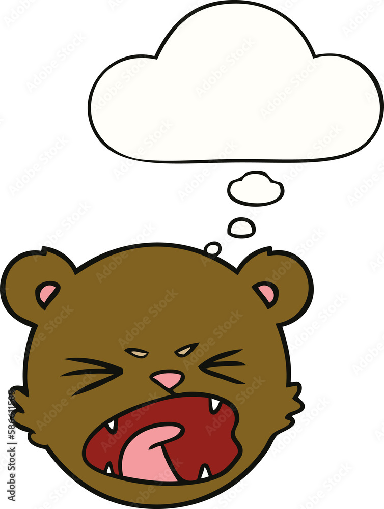 cute cartoon teddy bear face and thought bubble cute cartoon teddy bear face and thought bubble