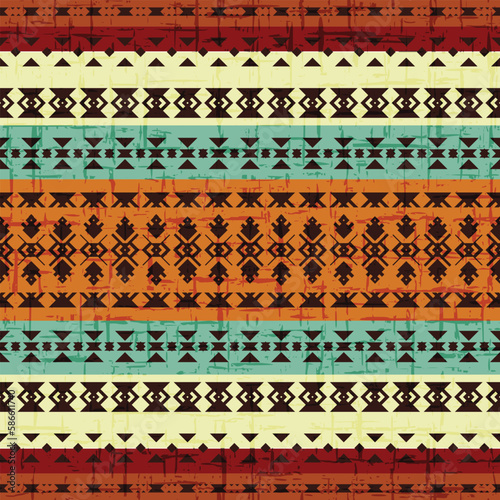 Seamless geometric pattern, ethnic background, design