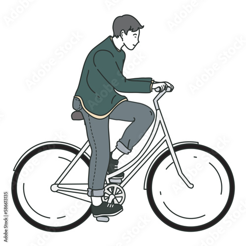 man riding a bike