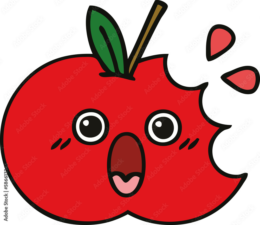 Obraz premium cute cartoon red apple