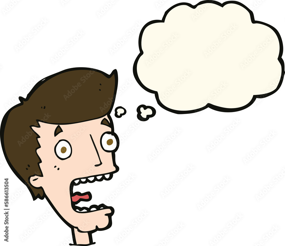 cartoon terrified man with thought bubble cartoon terrified man with thought bubble