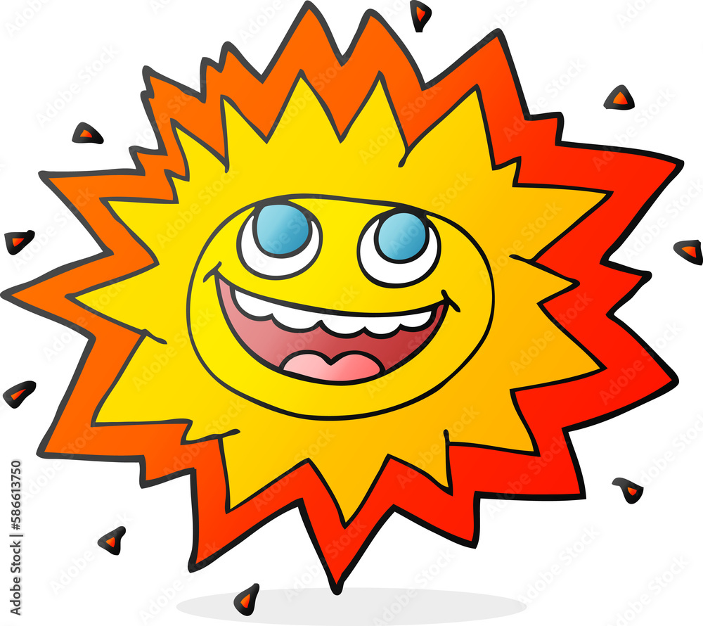 happy cartoon sun