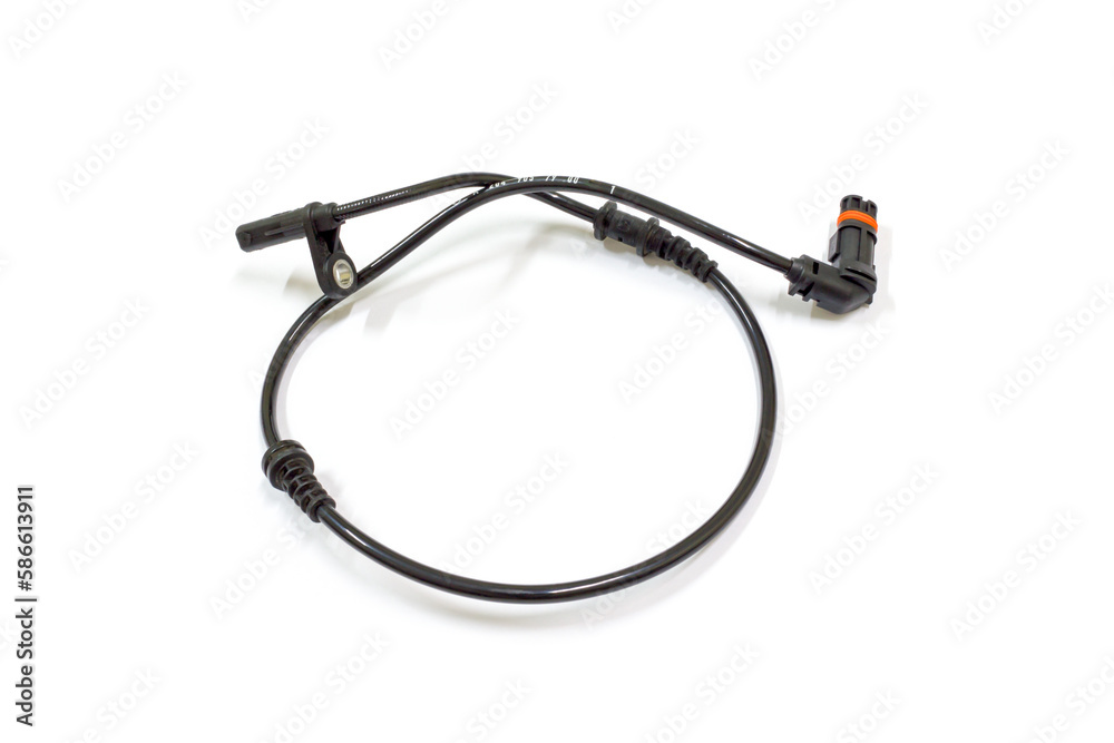 Anti-lock braking system (ABS) sensor on white background, Car maintenance service. Anti-lock braking system (ABS) sensor on white background, Car maintenance service.