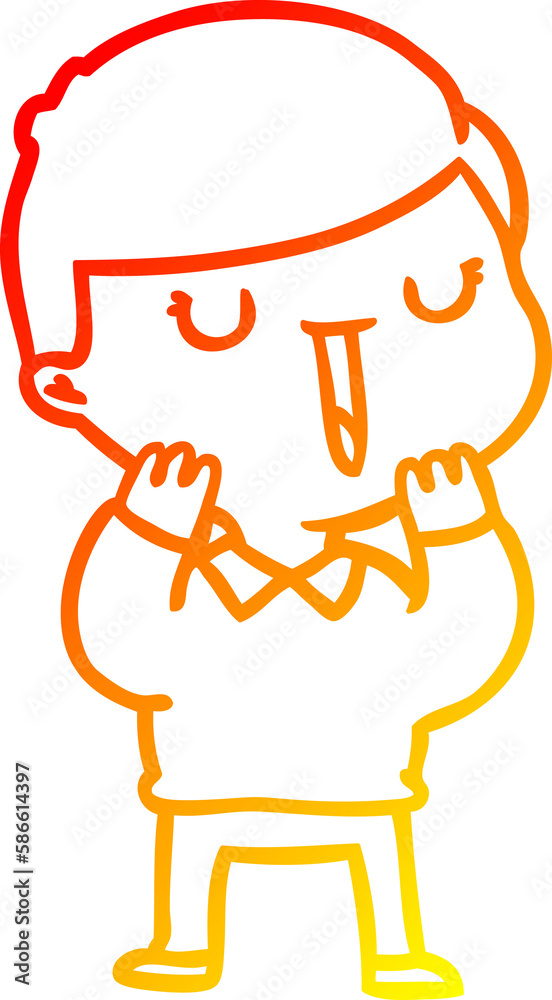 warm gradient line drawing cartoon happy boy warm gradient line drawing cartoon happy boy