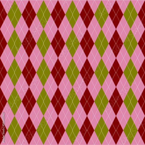 pink green seamless geometric pattern with argyle