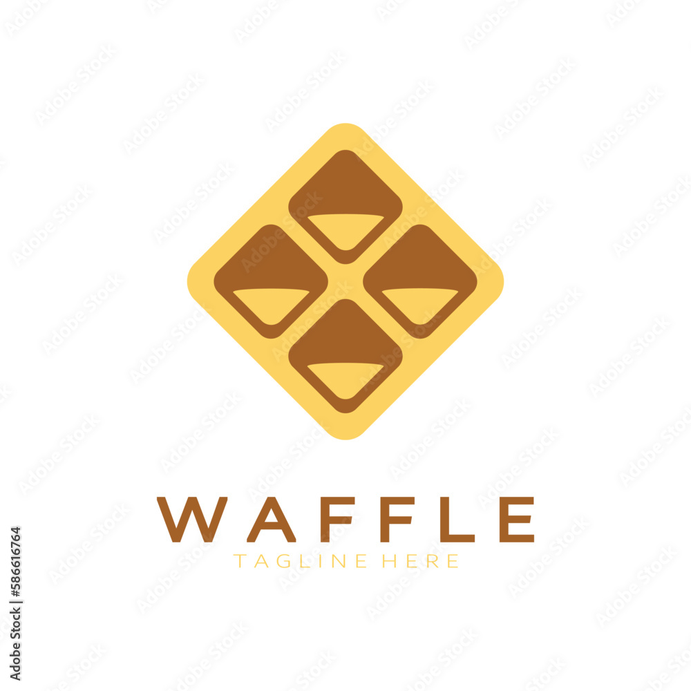 waffle logo simple illustration design,for pastry shop,emblem,badge,bakery business,pastry,bakery,vector