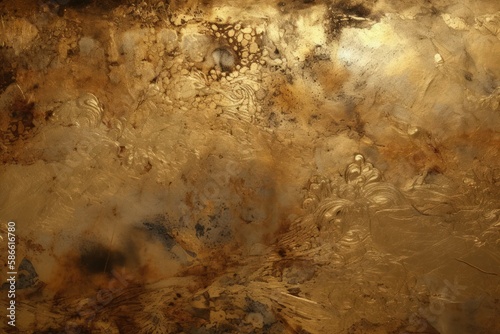Weathered Metal Surface Contrasted with Elegant Gold Shimmer