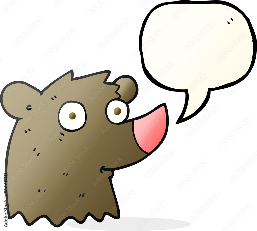 Obraz premium speech bubble cartoon bear