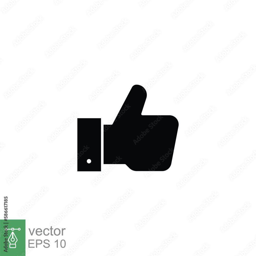 Hand thumb up gesture icon. OK, like, good, positive feedback concept. Simple solid style. Black silhouette, glyph symbol. Vector illustration isolated on white background. EPS 10. Hand thumb up gesture icon. OK, like, good, positive feedback concept. Simple solid style. Black silhouette, glyph symbol. Vector illustration isolated on white background. EPS 10.