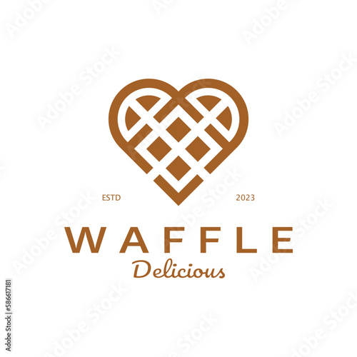 waffle logo simple illustration design,for pastry shop,emblem,badge,bakery business,pastry,bakery,vector