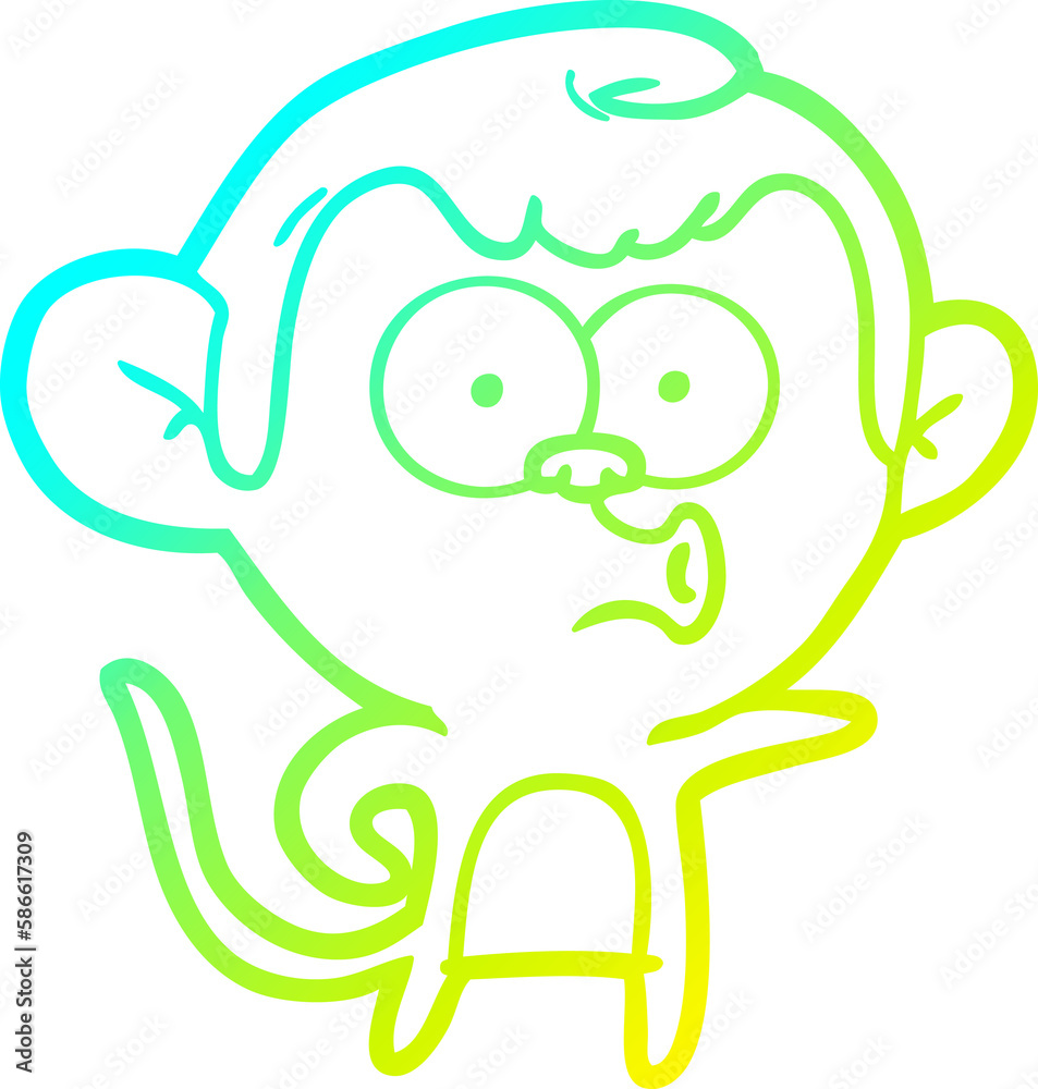cold gradient line drawing cartoon pointing monkey cold gradient line drawing cartoon pointing monkey