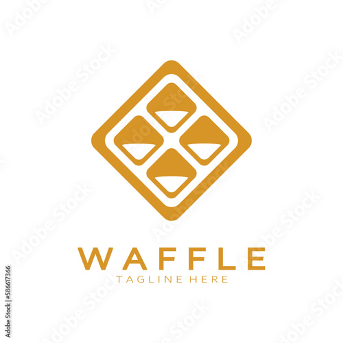 waffle logo simple illustration design,for pastry shop,emblem,badge,bakery business,pastry,bakery,vector