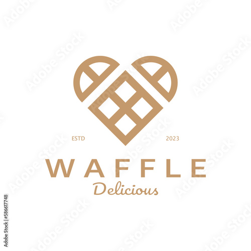 waffle logo simple illustration design,for pastry shop,emblem,badge,bakery business,pastry,bakery,vector