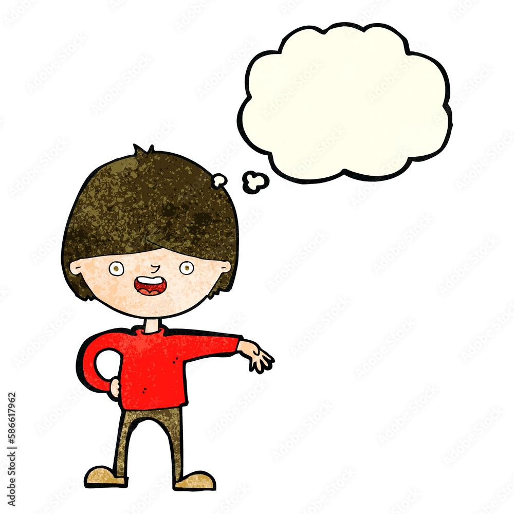 cartoon happy man with thought bubble cartoon happy man with thought bubble