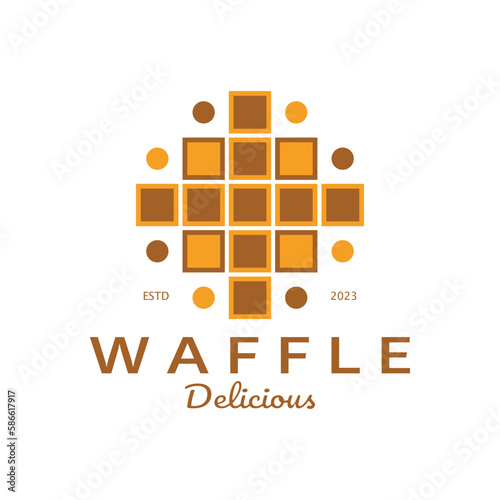 waffle logo simple illustration design,for pastry shop,emblem,badge,bakery business,pastry,bakery,vector