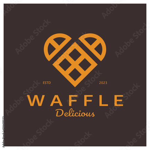 waffle logo simple illustration design,for pastry shop,emblem,badge,bakery business,pastry,bakery,vector