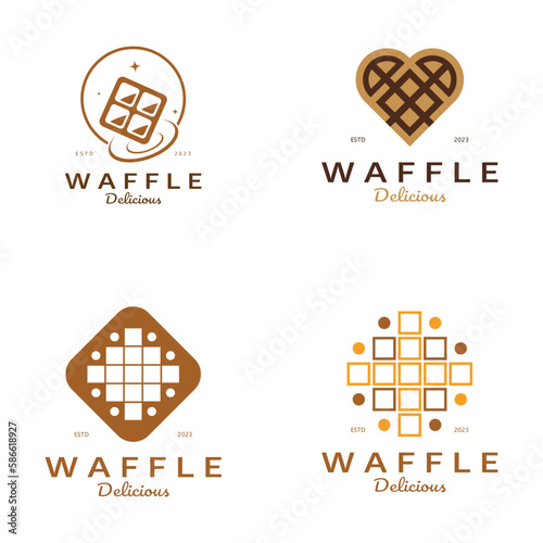waffle logo simple illustration design,for pastry shop,emblem,badge,bakery business,pastry,bakery,vector